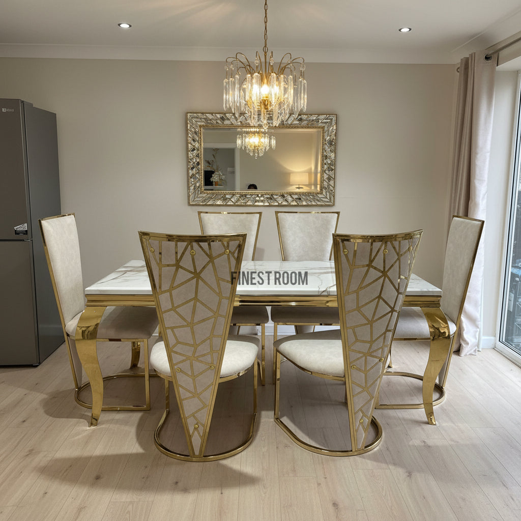 Kata Gold Louis Gold With Cream Gold Vienna Chairs
