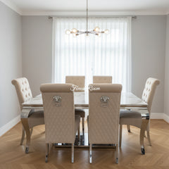Kata Gold Louis Chrome With Mink Sofia Lion Knocker Chairs