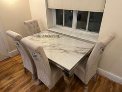 Kata Gold Louis Chrome With Mink Sofia Lion Knocker Chairs