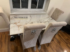 Kata Gold Louis Chrome With Mink Sofia Lion Knocker Chairs