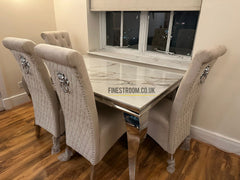Kata Gold Louis Chrome With Mink Sofia Lion Knocker Chairs