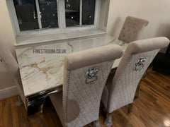 Kata Gold Louis Chrome With Mink Sofia Lion Knocker Chairs