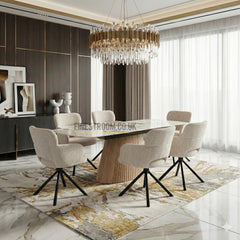 Monaco Sintered Stone Extending Table With Swivel Chairs