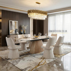 Monaco Sintered Stone Extending Table With Swivel Chairs