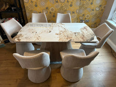 Monaco Sintered Stone Extending Table With Maryland Swivel Chairs