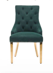 Green Gold Majestic Lion Knocker Chairs
