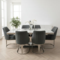 Grey Arial Dining Table With Grey Lasco Chairs