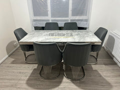 Grey Arial Dining Table With Grey Lasco Chairs
