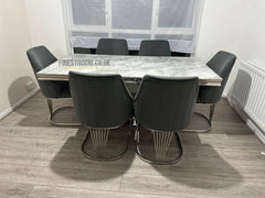 Grey Arial Dining Table With Grey Lasco Chairs