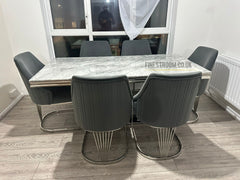 Grey Arial Dining Table With Grey Lasco Chairs