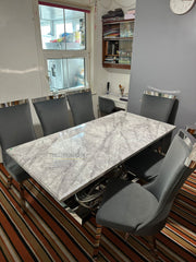 Grey Elina Chrome With Grey Samantha chairs