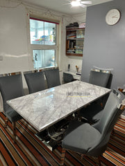 Grey Elina Chrome With Grey Samantha chairs