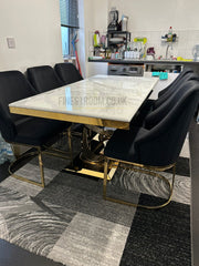 White Elina Gold With Black Gold Lasco Chairs