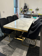 White Elina Gold With Black Gold Lasco Chairs