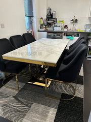 White Elina Gold With Black Gold Lasco Chairs