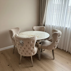 Kata Gold Round Louis with Mink Valentino Chairs
