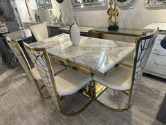 1.8m Pandora Elina Gold With Cream Gold Vienna Chairs