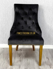 2m Black Gold Louis With 5 Black Gold Majestic Chairs and Black Gold High Back Majestic Bench
