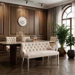Majestic High Back Bench- Mink Chrome