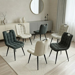 2 x Monza Dining Chairs- Grey/Black/Beige