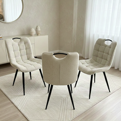 2 x Monza Dining Chairs- Grey/Black/Beige