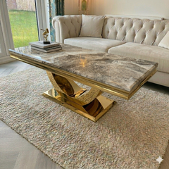 Arial Gold Coffee Tables