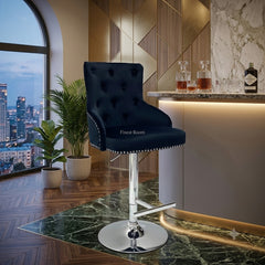 Majestic Bar Stools- Crushed Velvet, Silver, HQ Silver, Navy, Dark Grey, Mink, Black