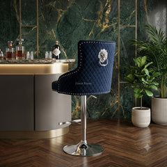Majestic Bar Stools- Crushed Velvet, Silver, HQ Silver, Navy, Dark Grey, Mink, Black