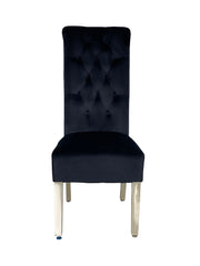 2 x Sofia Chrome Lion Knocker Chairs- Navy, Black, Mink, Grey
