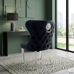 2 x Valentino Lion Knocker Dining Chairs- Silver, Black, Navy, Dark Grey, Mink
