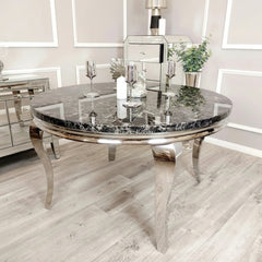 Louis Chrome Round Dining Tables Range
