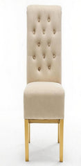 2 x Sofia Gold Lion Knocker Chairs- Black Gold, Cream Gold