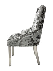 2 x Majestic Chrome Lion Knocker Dining Chairs - Mink, Black, Crushed Velvet, Dark Grey, Navy, Silver
