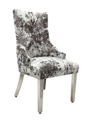 2 x Majestic Chrome Lion Knocker Dining Chairs - Mink, Black, Crushed Velvet, Dark Grey, Navy, Silver