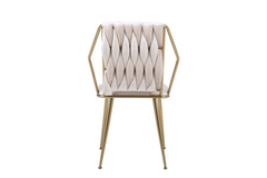 2 x Daisy Gold Dining Chairs - Cream Gold, Black Gold