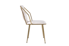2 x Daisy Gold Dining Chairs - Cream Gold, Black Gold