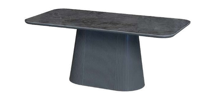 Davos Grey Ceramic Oval Dining Table
