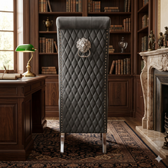 2 x Sofia PU Leather Chairs- Grey, Cream