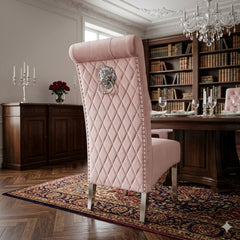 Sofia Pink Plush Velvet Dining Chair