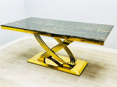 Elina Black Gold Marble Coffee Table