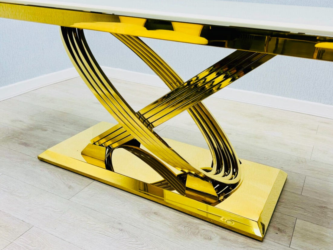 Elina Grey and Gold Marble Coffee Table