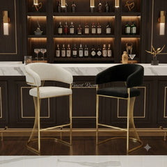 Prado Barstools- Black Gold, Cream Gold