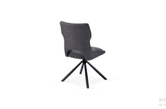 2 x Fairmont 360 Swivel Dining Chairs- Beige/Grey