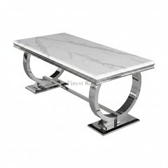 White Ariana Dining Table With Christine Chairs