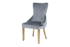 2 x Victoria Gold Lion Knocker Dining Chairs - Grey Gold, Cream Gold, Black Gold