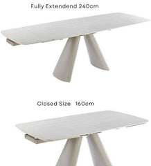 Gstaad Beige Extendable Dining Table