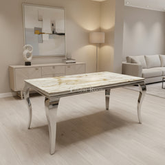 Louis Chrome Dining Table Range