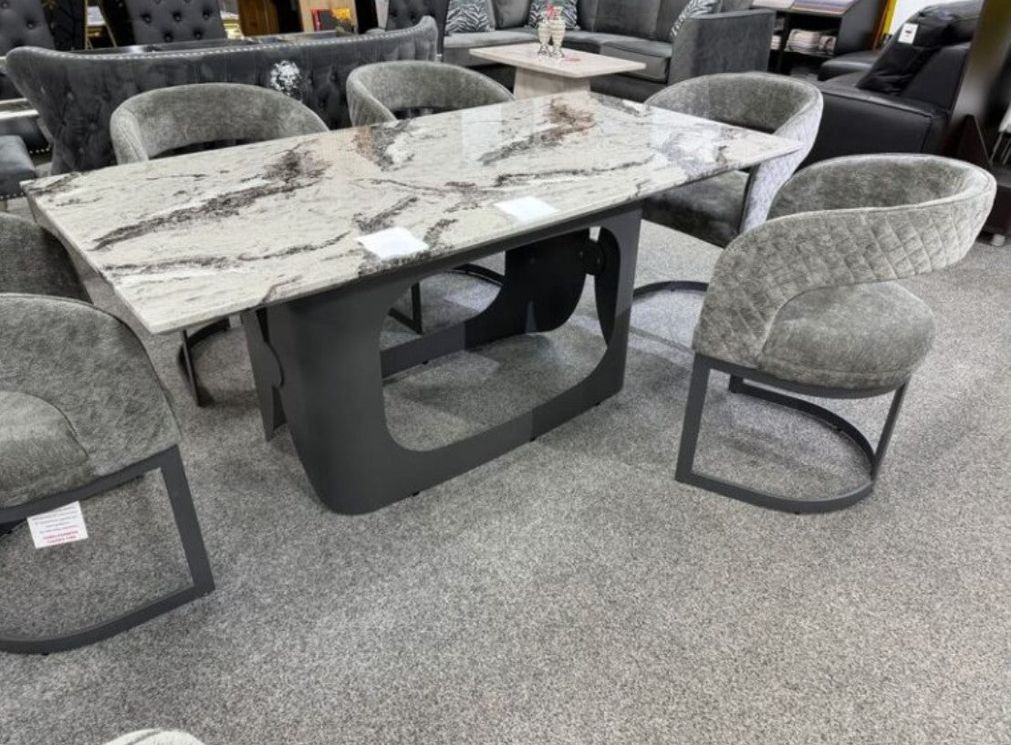 Lina Grey Marble Dining Table