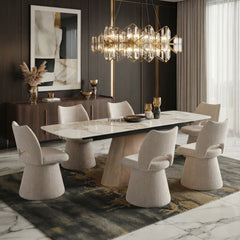 Monaco Sintered Stone Extending Table With Swivel Chairs