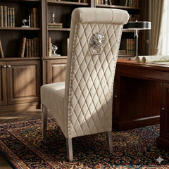 2 x Sofia Chrome Lion Knocker Chairs- Navy, Black, Mink, Grey